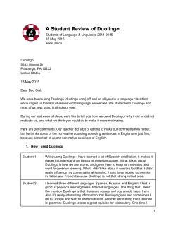 A Student Review of Duolingo