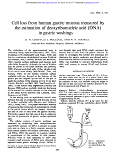 Cell loss from human gastric mucosa measured by the estimation of