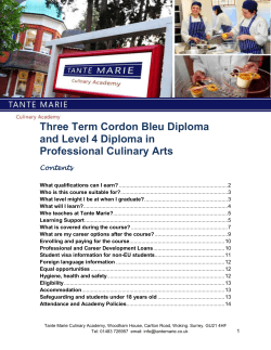 Three Term Cordon Bleu Diploma and Level 4 Diploma
