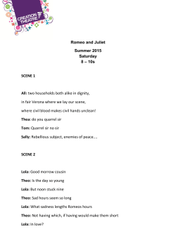 Romeo and Juliet Summer 2015 Saturday 8