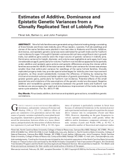 Estimates of Additive, Dominance and Epistatic Genetic Variances