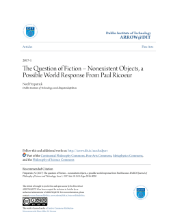 The Question of Fiction &ndash; Nonexistent Objects, a