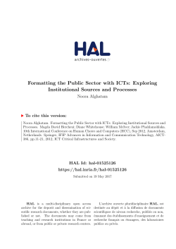 Formatting the Public Sector with ICTs: Exploring Institutional