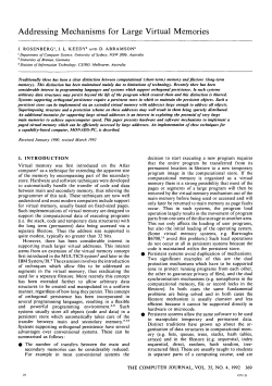 Addressing Mechanisms for Large Virtual Memories