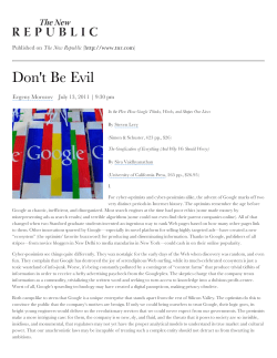 Don`t Be Evil - Stanford HCI Group