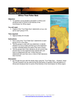 Africa True False Quiz