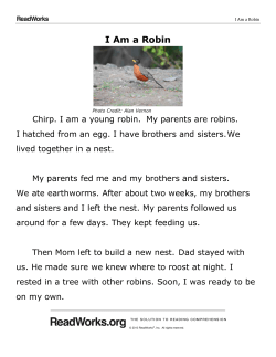 I Am a Robin - Covington Independent Public Schools