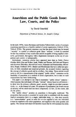 Anarchism and the Public Goods Issue: Law, Courts