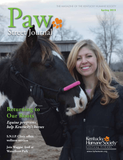 Spring 2015  - Kentucky Humane Society