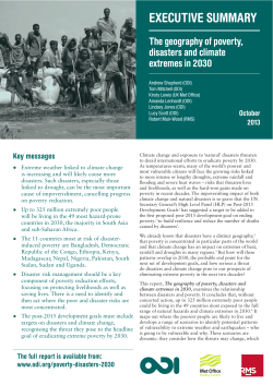 The geography of poverty, disasters and climate extremes in 2030