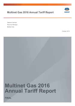 2016 Multinet Gas Tariffs - Australian Energy Regulator
