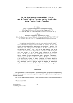 On the Relationship between Fluid Velocity and de