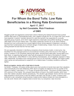 For Whom the Bond Tolls: Low Rate Beneficiaries in a Rising Rate