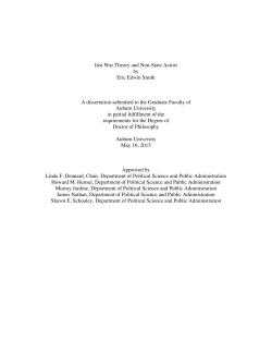 Just War Theory and Non-State Actors by Eric Edwin Smith A