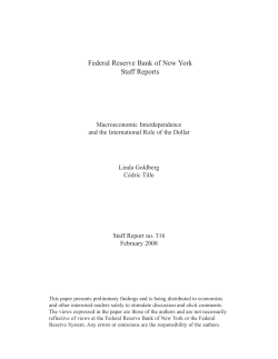 Macroeconomic Interdependence and the International Role of the