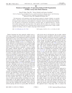 Meniscus Lithography: Evaporation-Induced Self