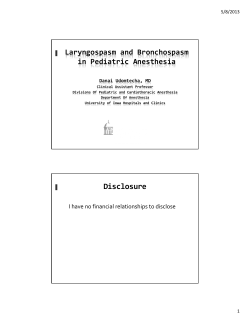 5. Intraoperative Management of Laryngospasm Bronchospasm