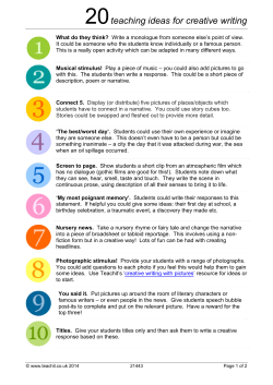 20teaching ideas for creative writing