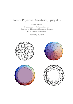 Lecture: Polyhedral Computation, Spring 2014