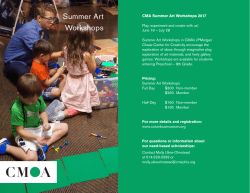 CMA Summer Art Workshops 2017