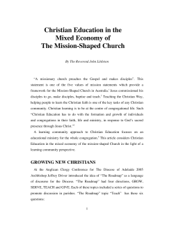 Christian Education in the Mixed Economy of The Mission