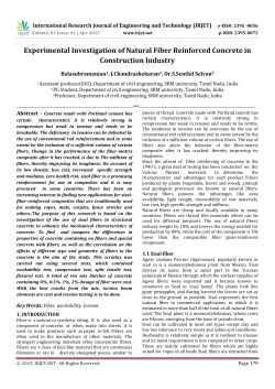 Experimental Investigation of Natural Fiber Reinforced