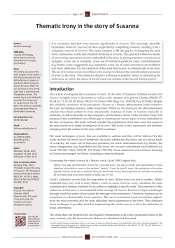 Thematic irony in the story of Susanna