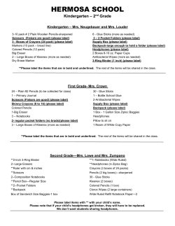 Hermosa Supply Lists