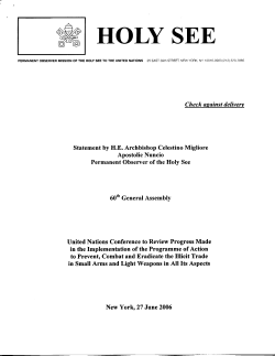 HOLY SEE - the United Nations