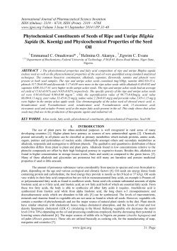 Phytochemical Constituents of Seeds of Ripe and Unripe