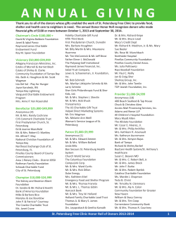 annual giving - St. Petersburg Free Clinic