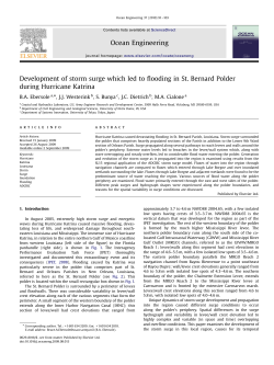 Development of storm surge which led to flooding in St. Bernard