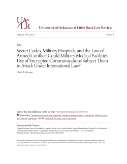 Secret Codes, Military Hospitals, and the Law of Armed Conflict