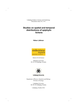 Studies on spatial and temporal distributions of epiphytic