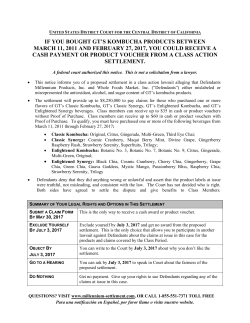 Notice - Millennium Settlement Home
