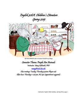 English 306A. Children`s Literature Spring 2015