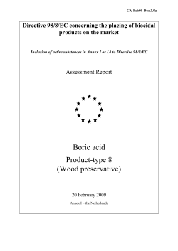 Draft assessment report Boric acid - CIRCABC