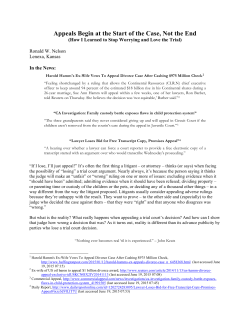 Appeals Begin at the Start of the Case, Not the End