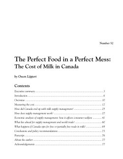 The Perfect Food in a Perfect Mess: The Cost of Milk in Canada