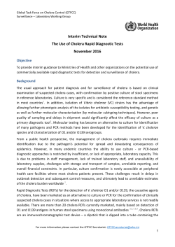 Interim Technical Note The Use of Cholera Rapid Diagnostic Tests