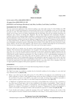 Press summary - The Supreme Court