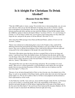 Is it Alright For Christians To Drink Alcohol?