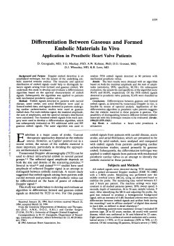 Differentiation Between Gaseous and Formed Embolic