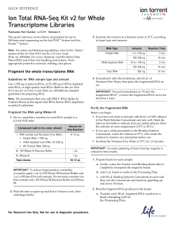 Ion Total RNA-Seq Kit v2 for Whole Transcriptome Libraries Quick