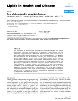 Role of cholesterol in parasitic infections | SpringerLink