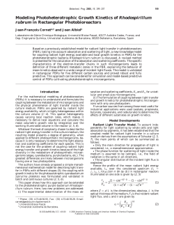 Modeling Photoheterotrophic Growth Kinetics of Rhodospirillum