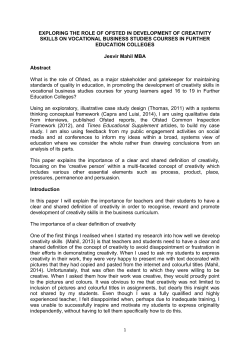 exploring the role of ofsted in development of creativity skills on