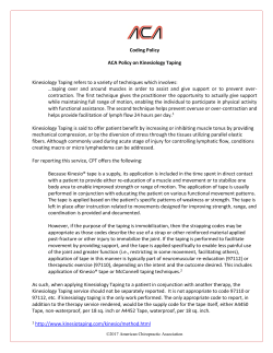 Kinesiology Taping - American Chiropractic Association