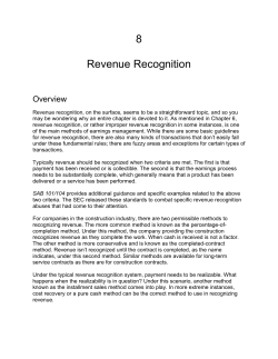 8 Revenue Recognition