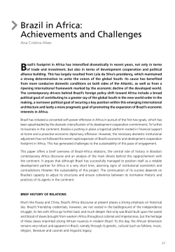 Brazil in Africa: Achievements and Challenges